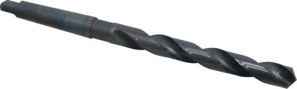 Cleveland - 43/64", 2MT 118° Point High Speed Steel Taper Shank Drill Bit - Oxide Finish, 5-3/8" Flute Length, 9-1/4" OAL, Spiral Flute, Series 2410 - Apex Tool & Supply