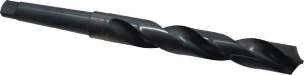 Cleveland - 1-1/8", 3MT 118° Point High Speed Steel Taper Shank Drill Bit - Oxide Finish, 7-1/8" Flute Length, 11-3/4" OAL, Spiral Flute, Series 2411 - Apex Tool & Supply