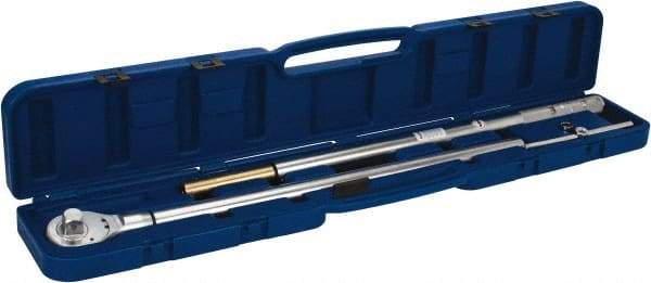 Value Collection - 1" Drive Micrometer Type Ratchet Head Torque Wrench - 300 Ft/Lb to 900 Ft/Lb Torque, 60" OAL, 6 Ft/Lb Graduation - Apex Tool & Supply