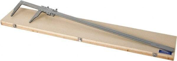 Fowler - 0 to 40" Stainless Steel Vernier Caliper - 0.02mm Graduation, 5-1/2" Jaw Depth, 0.004" Accuracy, Includes Inside Diameter, Outside Diameter - Apex Tool & Supply