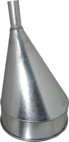 Plews - 8 Qt Capacity Steel Funnel - 10" Mouth OD, 1-1/4" Tip OD, Straight Spout - Apex Tool & Supply