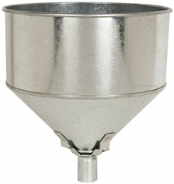Plews - 8 Qt Capacity Steel Funnel - 9-1/2" Mouth OD, 1" Tip OD, Straight Spout - Apex Tool & Supply