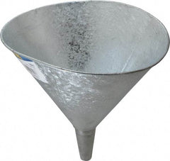 Plews - 7 pt Capacity Steel Funnel - 9-3/4" Mouth OD, 3/4" Tip OD, Straight Spout - Apex Tool & Supply