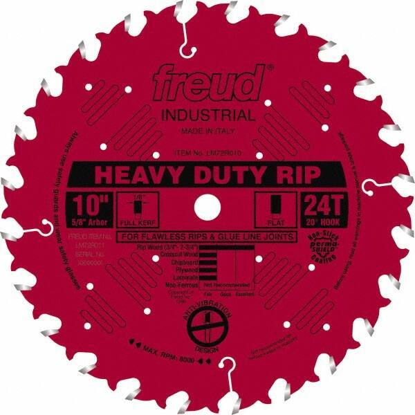 Freud - 10" Diam, 5/8" Arbor Hole Diam, 24 Tooth Wet & Dry Cut Saw Blade - Carbide-Tipped, Standard Round Arbor - Apex Tool & Supply