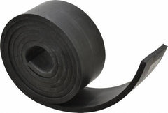 Made in USA - 1/4" Thick x 2" Wide x 60" Long, Plain Backed Buna-N Rubber Strip - Stock Length, 70 Shore A Durometer, 2,500 psi Tensile Strength, -20 to 170°F, Black - Apex Tool & Supply
