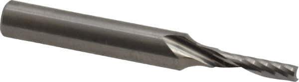 Onsrud - 1/8" Cutting Diam x 1/2" Length of Cut, 1 Flute, Upcut Spiral Router Bit - Uncoated, Right Hand Cut, Solid Carbide, 2" OAL x 1/4" Shank Diam, Single Edge, 21° Helix Angle - Apex Tool & Supply