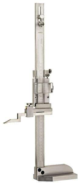 Fowler - 0 to 40 Inch Measurement, 0.001 Inch Graduation, Vernier Height Gage - Satin Chrome Finish, Stainless Steel - Apex Tool & Supply