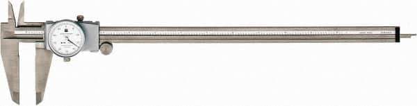 TESA Brown & Sharpe - 0" to 12" Range, 0.001" Graduation, 0.1" per Revolution, Dial Caliper - White Face, 2.5" Jaw Length - Apex Tool & Supply