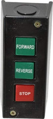 Value Collection - 3 Operator, Pushbutton Control Station - Forward-Reverse-Stop (Legend), Momentary Switch, NO/NC Contact, NEMA 1 - Apex Tool & Supply