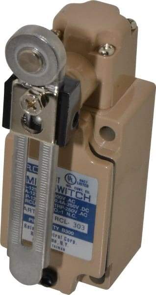 Value Collection - SPDT, NC/NO, 120 VAC, 240 VAC, 480 VAC at 10 Amps, Screw Terminal, Roller Lever Actuator, General Purpose Limit Switch - Apex Tool & Supply