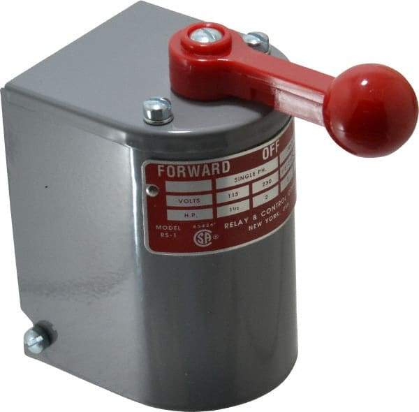 Made in USA - 230 VAC/VDC, 550 VAC Input Volt, Maintained (MA), Enclosed Drum Switch - 4 Inch Wide x 2-1/2 Inch Deep x 4-1/2 Inch High, CSA Certified, UL Listed - Apex Tool & Supply