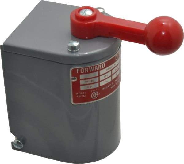 Made in USA - 230 VAC/VDC, 550 VAC Input Volt, Momentary (MO), Enclosed Drum Switch - 4 Inch Wide x 2-1/2 Inch Deep x 4-1/2 Inch High, CSA Certified, UL Listed - Apex Tool & Supply