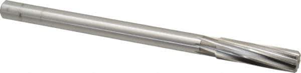 Cleveland - 5/8" High Speed Steel 8 Flute Chucking Reamer - Spiral Flute, Straight Shank, 2-1/4" Flute Length, 9" OAL - Apex Tool & Supply
