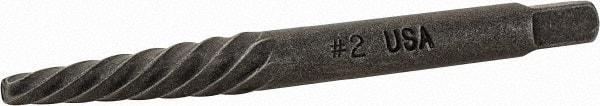 Cleveland - Spiral Flute Screw Extractor - #2 Extractor for 1/4 to 5/16" Screw, 2-3/8" OAL - Apex Tool & Supply