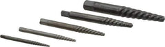 Cleveland - 5 Piece Spiral Flute Screw Extractor Set - Screw Range 3/16 to 3/4" - Apex Tool & Supply
