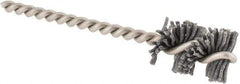 Made in USA - 5/8" Diam Helical Nylon Tube Brush - 0.04" Filament Diam, 1" Brush Length, 3-1/2" OAL, 0.162" Diam Stainless Steel Shank - Apex Tool & Supply