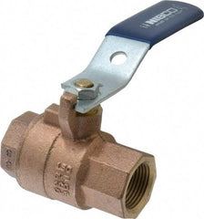 NIBCO - 3/4" Pipe, Full Port, Bronze Standard Ball Valve - 2 Piece, Inline - One Way Flow, FNPT x FNPT Ends, Lever Handle, 600 WOG, 150 WSP - Apex Tool & Supply