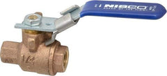 NIBCO - 1/4" Pipe, Full Port, Bronze Standard Ball Valve - 2 Piece, Inline - One Way Flow, FNPT x FNPT Ends, Locking Lever Handle, 600 WOG, 150 WSP - Apex Tool & Supply