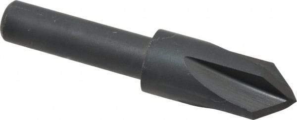Cleveland - 3/8" Head Diam, 1/4" Shank Diam, 4 Flute 82° High Speed Steel Countersink - Oxide Finish, 1.656" OAL, Single End, Straight Shank, Right Hand Cut - Apex Tool & Supply