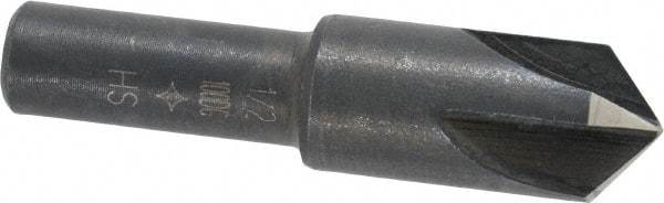 Cleveland - 1/2" Head Diam, 3/8" Shank Diam, 4 Flute 100° High Speed Steel Countersink - Oxide Finish, 1-27/32" OAL, Single End, Straight Shank, Right Hand Cut - Apex Tool & Supply
