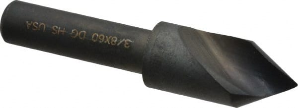 Cleveland - 3/8" Head Diam, 1/4" Shank Diam, 1 Flute 60° High Speed Steel Countersink - Apex Tool & Supply