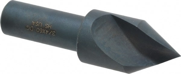 Cleveland - 3/4" Head Diam, 1/2" Shank Diam, 1 Flute 60° High Speed Steel Countersink - Apex Tool & Supply