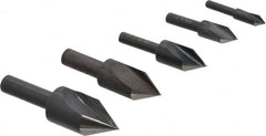 Cleveland - 5 Piece, 1/4 to 3/4" Head Diam, 60° Included Angle, Single End Countersink Set - Apex Tool & Supply