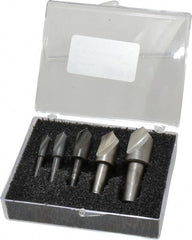 Cleveland - 5 Piece, 1/4 to 3/4" Head Diam, 82° Included Angle, Single End Countersink Set - Apex Tool & Supply