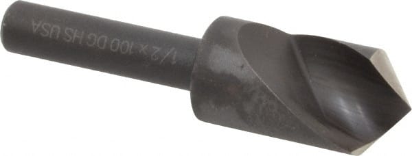 Cleveland - 1/2" Head Diam, 1/4" Shank Diam, 1 Flute 100° High Speed Steel Countersink - Apex Tool & Supply
