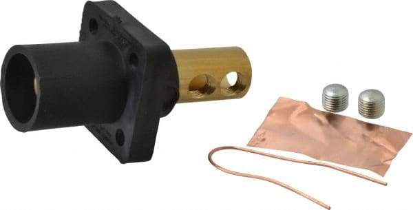 Leviton - 3R NEMA Rated, 600 Volt, 400 Amp, 1/0 to 4/0 AWG, Male, Double Set Screw, Panel Receptacle - 4-1/2 Inch Long, Black - Apex Tool & Supply