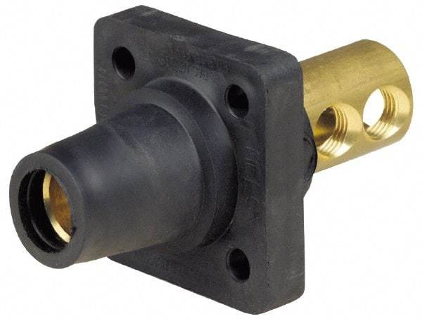 Leviton - 3R NEMA Rated, 600 Volt, 400 Amp, 1/0 to 4/0 AWG, Female, Double Set Screw, Panel Receptacle - 4-1/2 Inch Long, Red - Apex Tool & Supply