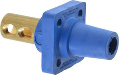 Leviton - 3R NEMA Rated, 600 Volt, 400 Amp, 1/0 to 4/0 AWG, Female, Double Set Screw, Panel Receptacle - 4-1/2 Inch Long, Blue - Apex Tool & Supply