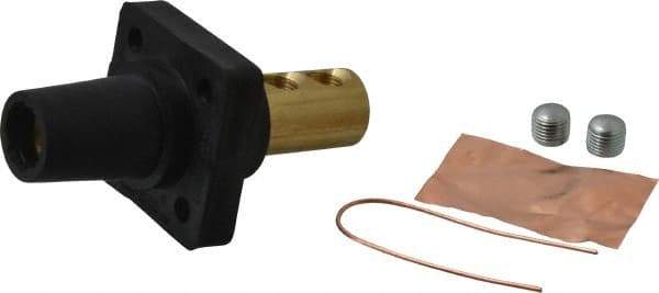 Leviton - 3R NEMA Rated, 600 Volt, 400 Amp, 1/0 to 4/0 AWG, Female, Double Set Screw, Panel Receptacle - 4-1/2 Inch Long, Black - Apex Tool & Supply