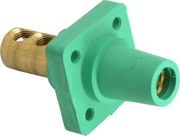 Leviton - 3R NEMA Rated, 600 Volt, 400 Amp, 1/0 to 4/0 AWG, Female, Double Set Screw, Panel Receptacle - 4-1/2 Inch Long, Green - Apex Tool & Supply