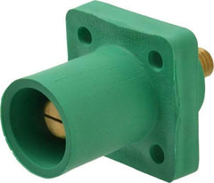 Leviton - 3R NEMA Rated, 600 Volt, 400 Amp, 2 to 4/0 AWG, Male, Threaded Stud, Panel Receptacle - 2.72 Inch Long, Green - Apex Tool & Supply