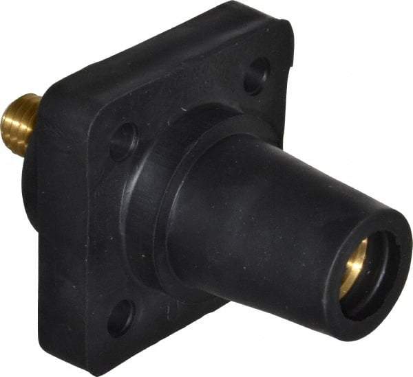 Leviton - 3R NEMA Rated, 600 Volt, 400 Amp, 2 to 4/0 AWG, Female, Threaded Stud, Panel Receptacle - 3.56 Inch Long, Black - Apex Tool & Supply