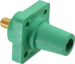 Leviton - 3R NEMA Rated, 600 Volt, 400 Amp, 2 to 4/0 AWG, Female, Threaded Stud, Panel Receptacle - 3.56 Inch Long, Green - Apex Tool & Supply