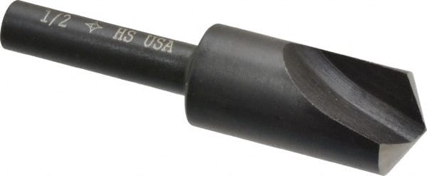 Cleveland - 1/2" Head Diam, 1/4" Shank Diam, 1 Flute 120° High Speed Steel Countersink - Apex Tool & Supply