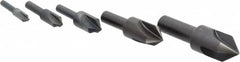 Cleveland - 5 Piece, 1/4 to 3/4" Head Diam, 82° Included Angle, Single End Countersink Set - Apex Tool & Supply