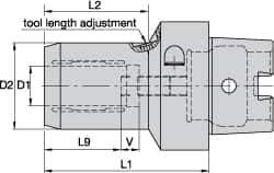 Kennametal - HSK63C Taper Shank, 10mm Hole Diam, Hydraulic Tool Holder/Chuck - 29.7mm Nose Diam, 65mm Projection, 30mm Clamp Depth, 15,000 RPM, Through Coolant - Exact Industrial Supply