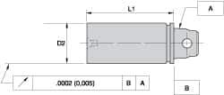 Kennametal - 1.26 Inch Nose Diameter, KM32 Tool Holder Gage Bar - 3.547 Inch Long, 2.76 Inch Projection, 2.49 Inch Test Length - Exact Industrial Supply