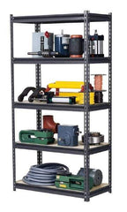 Edsal - 5 Shelf Starter Heavy-Duty Open Steel Shelving - 1,000 Lb Capacity, 48" Wide x 72" High x 18" Deep, Gray - Apex Tool & Supply