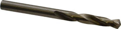Cleveland - #11 135° Spiral Flute Cobalt Screw Machine Drill Bit - Oxide/Gold Finish, Right Hand Cut, 1-3/16" Flute Length, 2-1/4" OAL, Split Point, Straight Shank - Apex Tool & Supply