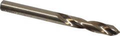 Cleveland - 0.238" 135° Spiral Flute Cobalt Screw Machine Drill Bit - Oxide/Gold Finish, Right Hand Cut, 1-3/8" Flute Length, 2-1/2" OAL, Split Point, Straight Shank - Apex Tool & Supply