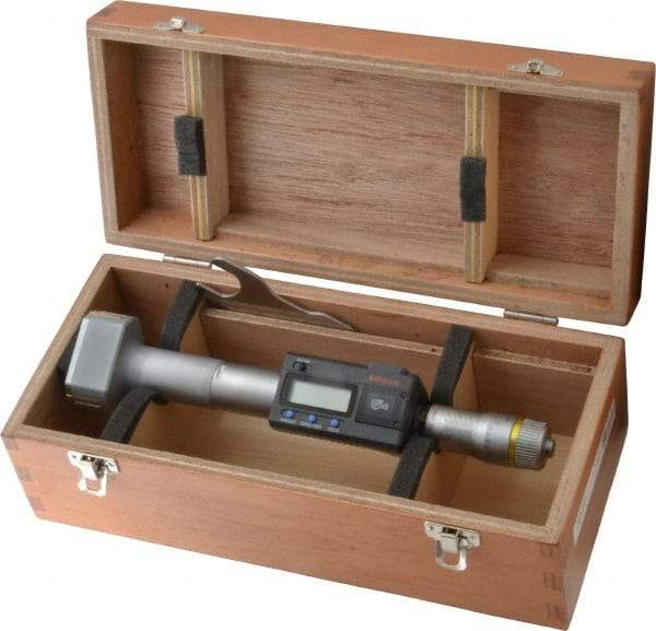 Mitutoyo - 2" to 2-1/2", IP65, TiN Finish, Electronic Inside Micrometer - 0.00005" Resolution, 0.00015" Accuracy - Apex Tool & Supply