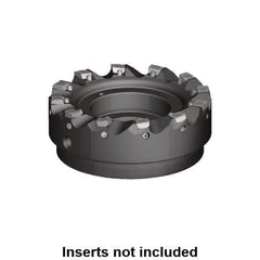 Kennametal - 24 Inserts, 200mm Cut Diam, 60mm Arbor Diam, 1mm Max Depth of Cut, Indexable Square-Shoulder Face Mill - 0/90° Lead Angle, 63mm High, MDHX 1004.. Insert Compatibility, Series Fix-Perfect - Apex Tool & Supply