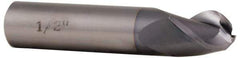 Accupro - 1" Diam, 2" LOC, 3 Flute Solid Carbide Ball End Mill - TiCN Finish, Single End, 4" OAL, 1" Shank Diam, Spiral Flute - Apex Tool & Supply