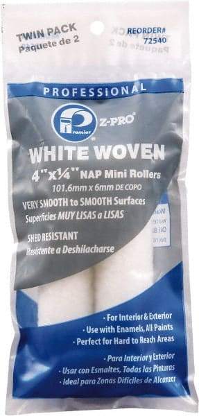 Premier Paint Roller - 1/4" Nap, 4" Wide Paint Mini Roller Covers - Smooth Texture, Woven - Apex Tool & Supply