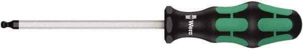 Wera - 4mm Hex Ball End Driver - 4" Bade Length, Ergonomic Cushion Grip Handle, 198mm OAL - Apex Tool & Supply