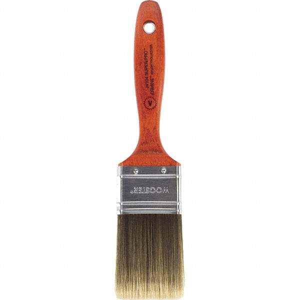 Wooster Brush - 2" Flat Nylon/Polyester Varnish Brush - 2-11/16" Bristle Length, 5-1/2" Wood Beavertail Handle - Apex Tool & Supply
